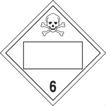 Accuform BLANK PLACARD  HAZARD DOT CLASS 6 10 MPL4DG6AVP100